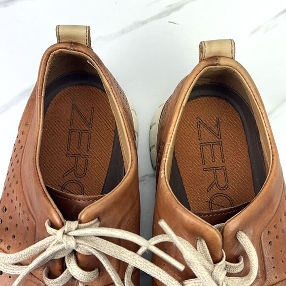 Cole Haan ZEROGRAND US 9 M Brown Leather Wingtip Brogue Oxford Comfort C23711